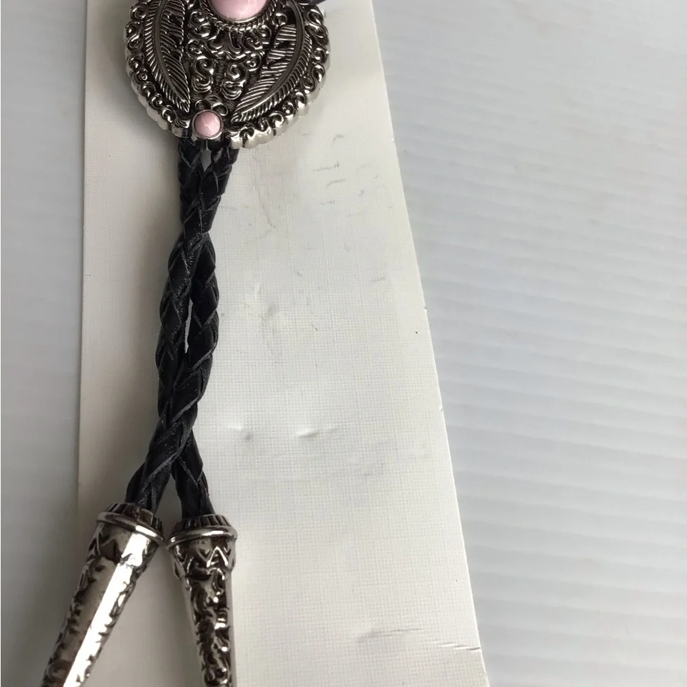 NEW!   Boho Western Pink and Silver Women's Jewelry Bolo